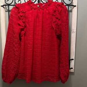 Shop the mint  MRed Ruffled Women's Top small